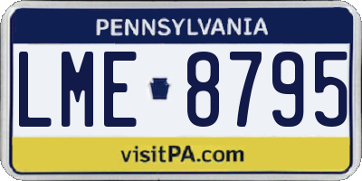 PA license plate LME8795
