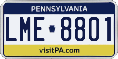 PA license plate LME8801