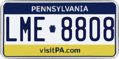 PA license plate LME8808