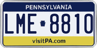 PA license plate LME8810