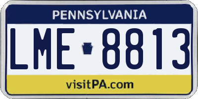 PA license plate LME8813