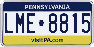 PA license plate LME8815
