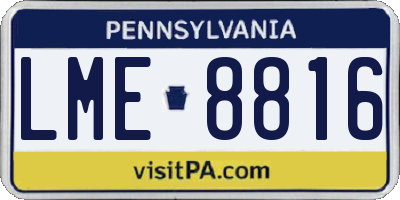 PA license plate LME8816