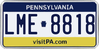 PA license plate LME8818