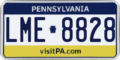 PA license plate LME8828