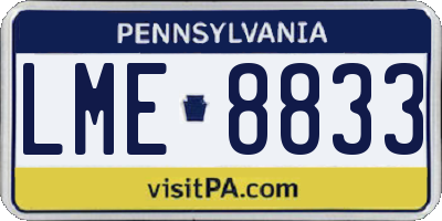 PA license plate LME8833