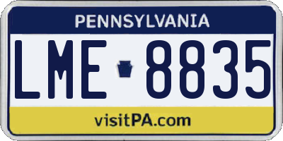 PA license plate LME8835