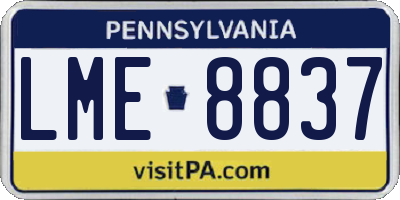 PA license plate LME8837
