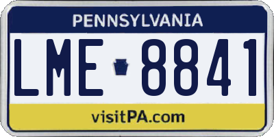 PA license plate LME8841