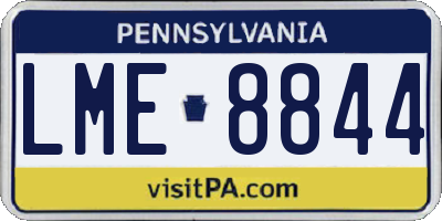 PA license plate LME8844