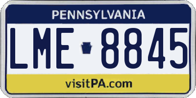 PA license plate LME8845