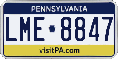 PA license plate LME8847