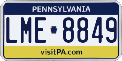 PA license plate LME8849