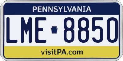 PA license plate LME8850