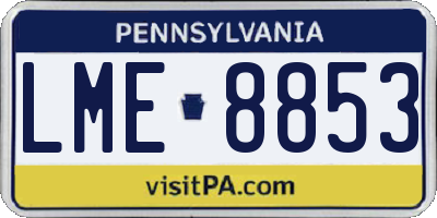 PA license plate LME8853