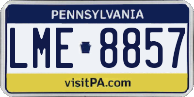 PA license plate LME8857