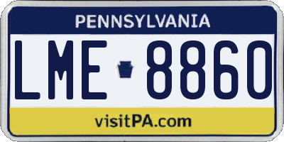 PA license plate LME8860