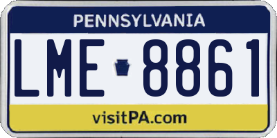 PA license plate LME8861