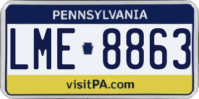 PA license plate LME8863