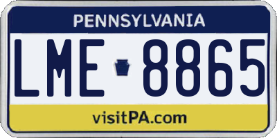 PA license plate LME8865