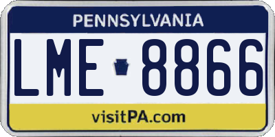 PA license plate LME8866