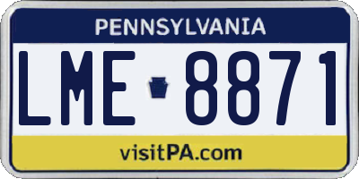 PA license plate LME8871