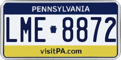 PA license plate LME8872