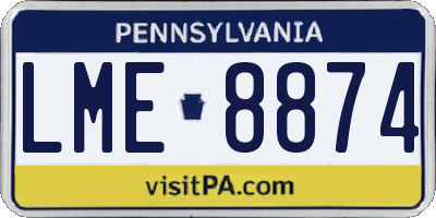 PA license plate LME8874