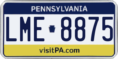 PA license plate LME8875