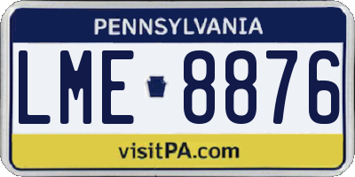 PA license plate LME8876