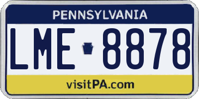 PA license plate LME8878