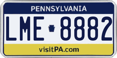 PA license plate LME8882