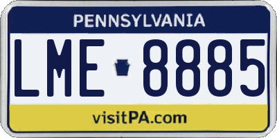 PA license plate LME8885