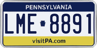 PA license plate LME8891