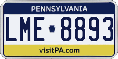 PA license plate LME8893