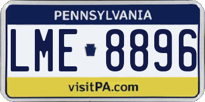 PA license plate LME8896