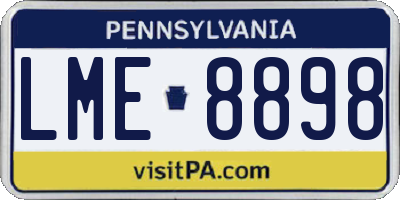 PA license plate LME8898