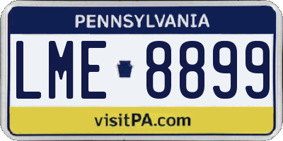 PA license plate LME8899
