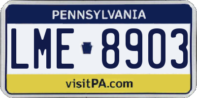 PA license plate LME8903