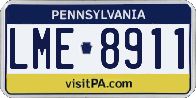 PA license plate LME8911