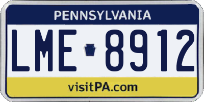 PA license plate LME8912