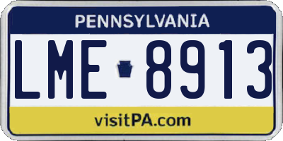 PA license plate LME8913