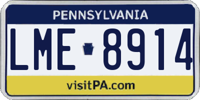 PA license plate LME8914