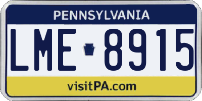 PA license plate LME8915