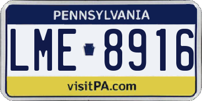 PA license plate LME8916