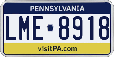 PA license plate LME8918