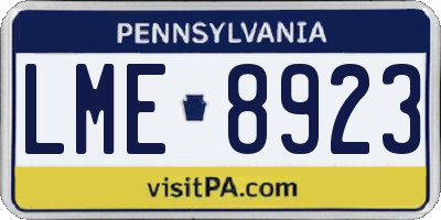 PA license plate LME8923