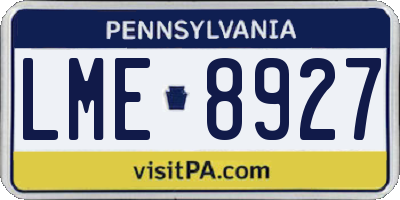PA license plate LME8927