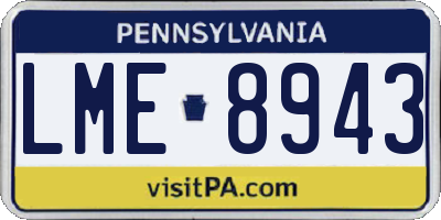 PA license plate LME8943