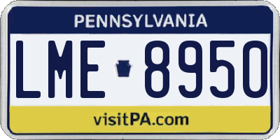 PA license plate LME8950